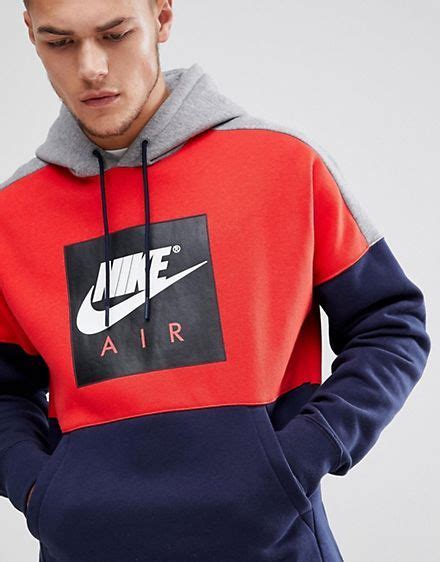 herren nike air marineblauer kapuzenpullover zum überziehen mit großem logo|Nike – Air – Kapuzenpullover zum Überziehen in Marine, 863758 .